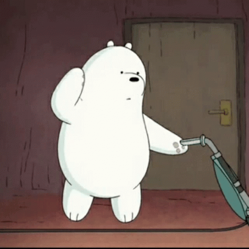 Spinning Ice Bear With Vacuum GIF