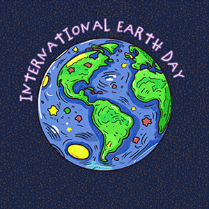 Spinning International Earth Day Globe GIF