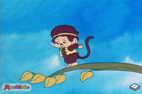 Spinning Monkey Monchichi Hanna Barbera Animation GIF