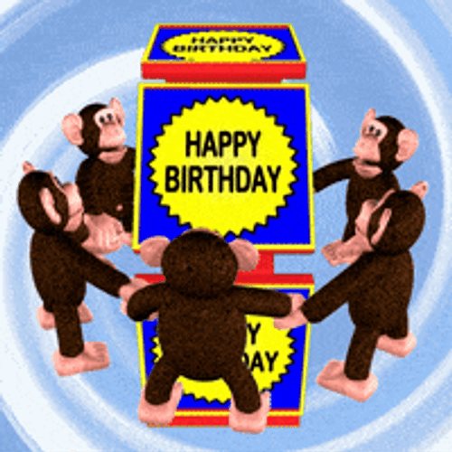 Spinning Monkeys Weird Birthday Greeting GIF