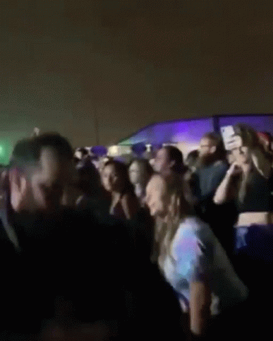 Spinning Pizza In A Concert Night GIF