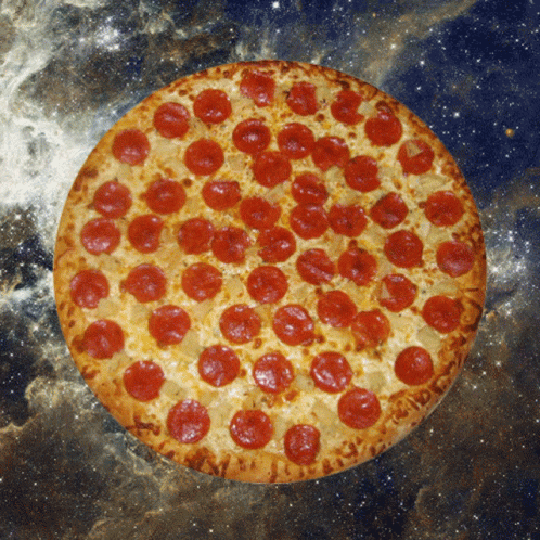 Spinning Pizza In The Space GIF