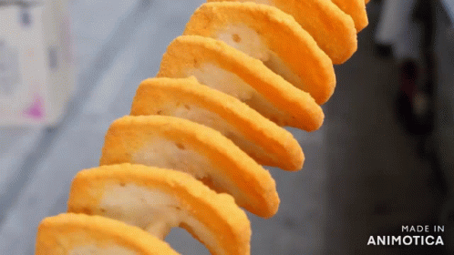 Spinning Potato Chip Twirls GIF