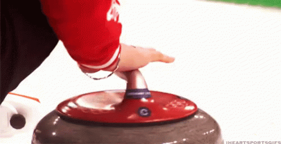 Spinning Red Curling Stone GIF