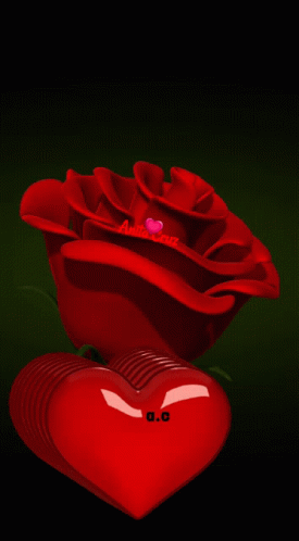 Spinning Rosas With Hearts GIF