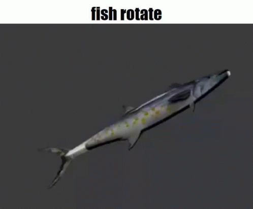 Spinning Slender Fish Digital Animation GIF