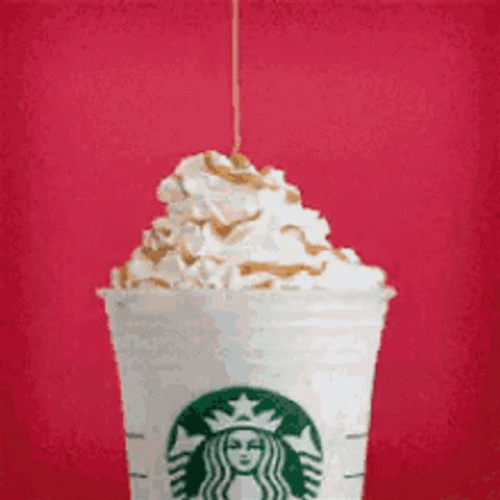 Spinning Starbucks Caramel Drizzle  GIF