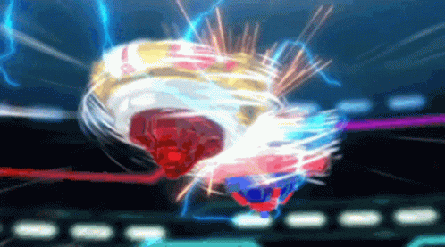Spinning Top in Video Game With Blue Background