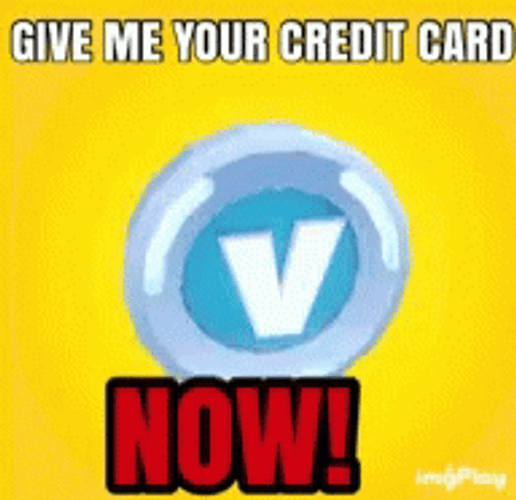 Spinning V Bucks Credit Card Brand Logo GIF