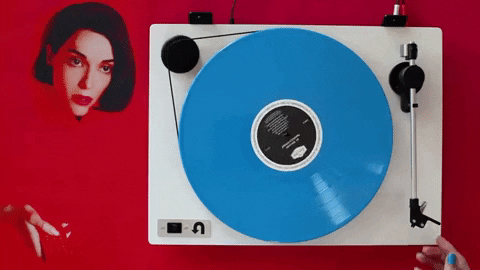 Spinning Vinyl Turquoise Vinyl Edition GIF