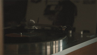 Spinning Vinyl Zooming In GIF