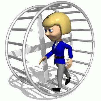 Animated Woman Spinning Wheel Work GIF