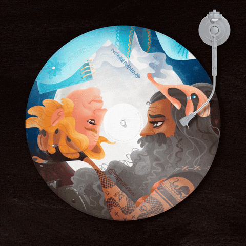 Spinning Yay, Pumpkin Vinyl GIF