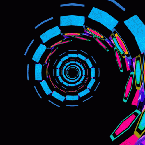 Spiral Boxes Colorful Optical Illusion GIF