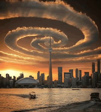 Spiral Sky City Loop GIF