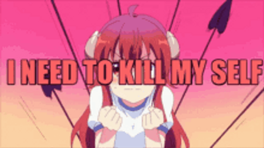 Spirited Anime Girl Kill Myself GIF