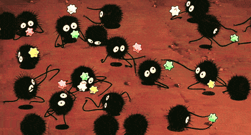 Spirited Away Soot Sprites Candies GIF