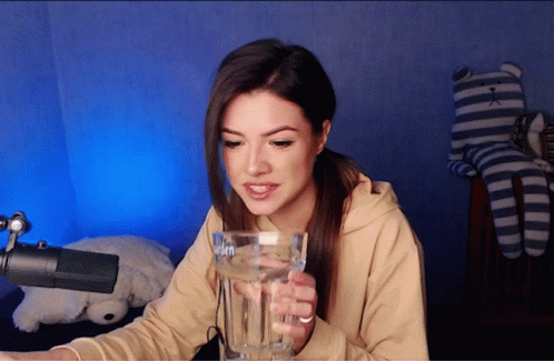 Spit Water Big Glass Girl GIF
