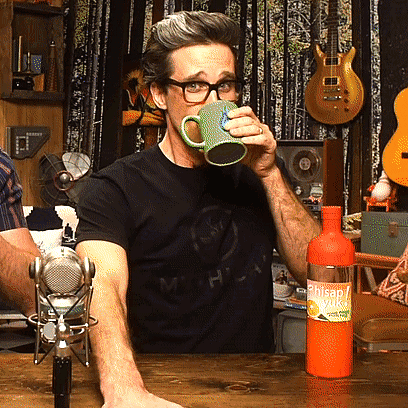 Spit Water Man Drinking Coffee Laughing Hard GIF