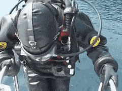 Splash Protected Hazmat Suit For Underwater GIF