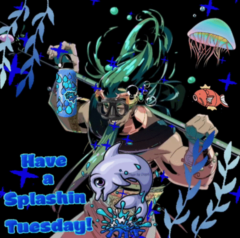 Splashin Tuesday Scuba Diver and Dolphin