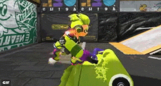 Splatoon Green Carbon Roller GIF