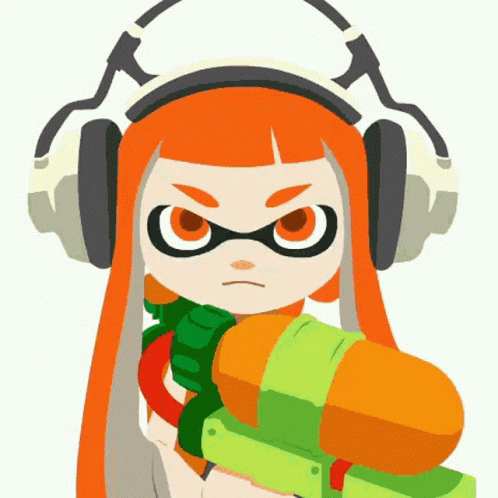 Splatoon Orange Inkling Gets Blue Ink GIF