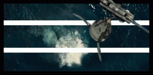 Split Depth Mosasaurus Eating Tuna GIF