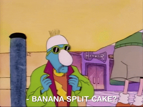 Split Savannah Bananas Cake GIF