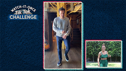 Split Screen Tiktok Dance Challenge Jimmy Fallon GIF