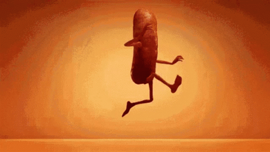 Splitting And Dancing Sausage GIF