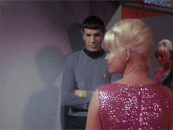 Spock Checking Out A Girl GIF