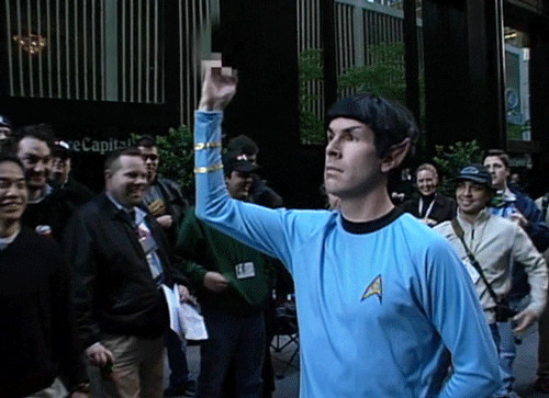 Spock Giving Finger GIF