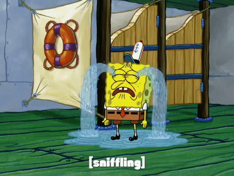 spongebob crying transition gif on Make a GIF