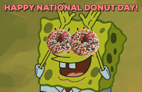 Sponge Bob Happy National Donuts Day GIF