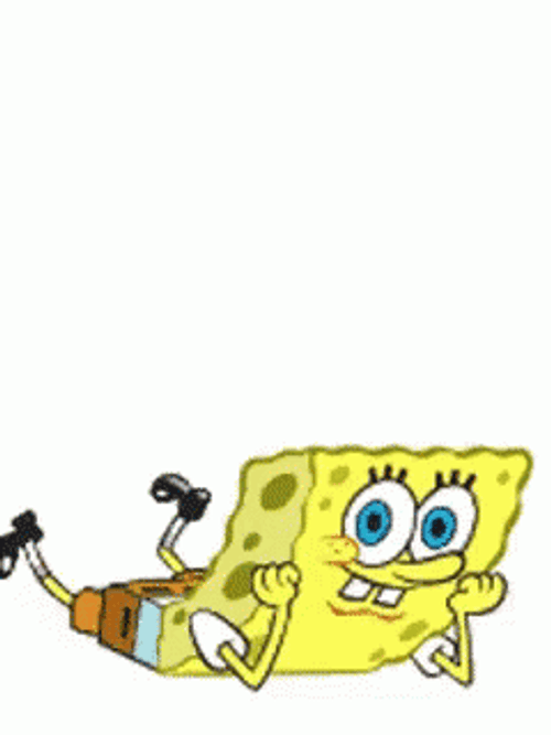 Sponge Bob Listening Lying Around GIF
