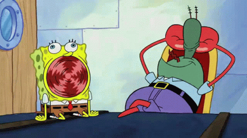 SpongeBob and Crab Mouths Wide Open