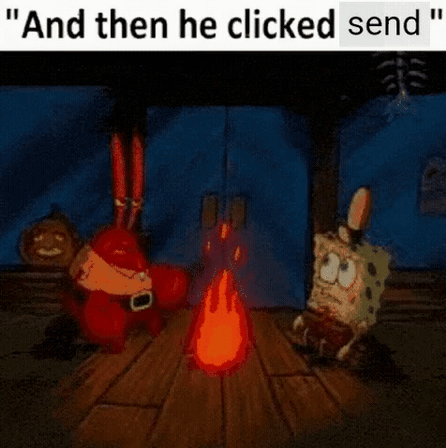 Spongebob and Krabby Patties Around Campfire