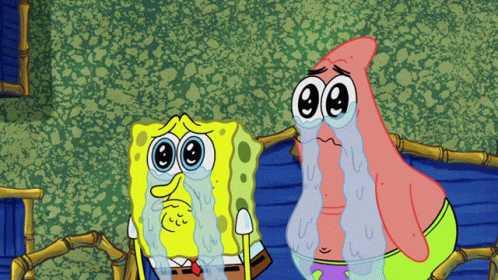 Spongebob And Patrick Are Crying In This Cartoon GIF