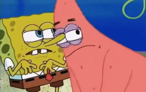 Spongebob And Patrick Are Kissing In A Cartoon GIF