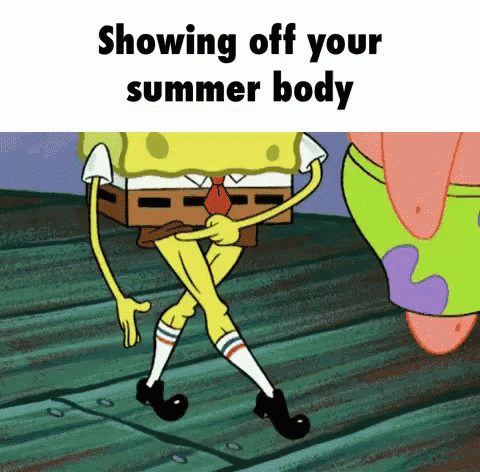 Spongebob And Patrick Are Showing Off Their Summer Body GIF