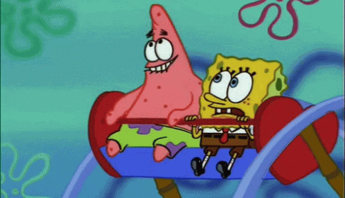 Spongebob And Patrick Are Sitting On A Chair GIF