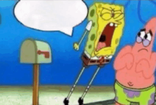 Spongebob And Patrick Are Standing Next To Each Other In Front Of A Mailbox And Talking To Each Other . GIF