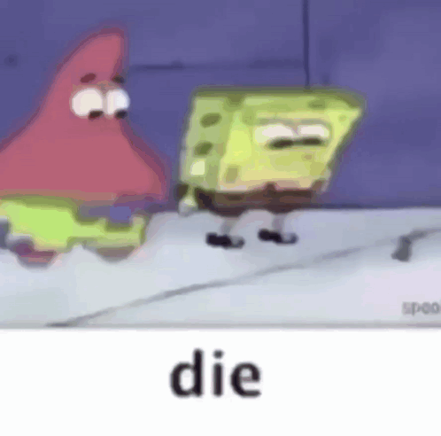 Spongebob And Patrick From Spongebob Squarepants Are Standing Next To Each Other In A Room . GIF