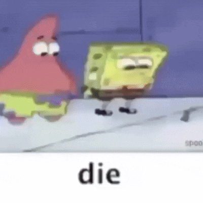 Spongebob And Patrick From Spongebob Squarepants Are Standing Next To Each Other On A White Surface . GIF