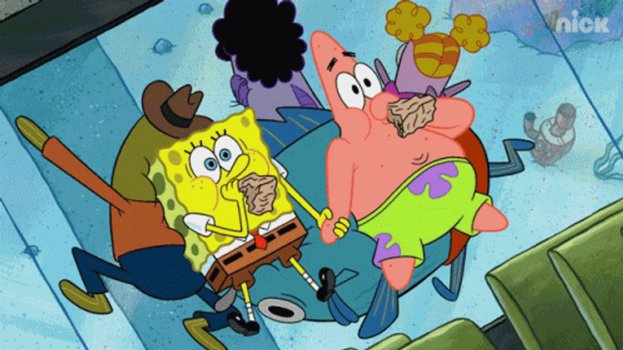 Spongebob And Patrick Holding Hands Anxiety Breathing  GIF