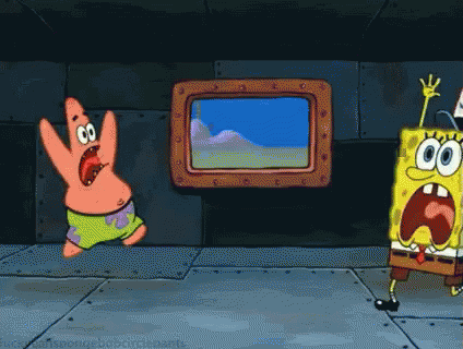 SpongeBob And Patrick In Front Of TV GIF