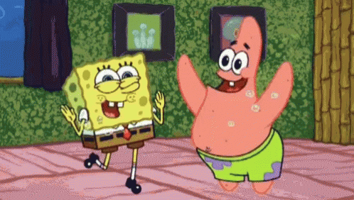 Spongebob And Patrick Is Feeling Giddy GIF