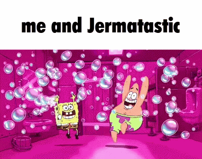SpongeBob and Patrick Playing with Bubbles in Bathroom
