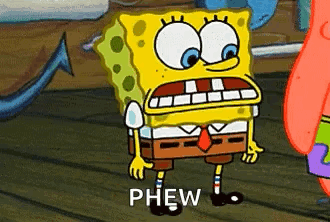 SpongeBob And Patrick Saying Phew GIF